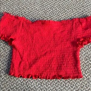 Red crop top